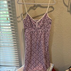 LOFT Purple and White Midi Dress